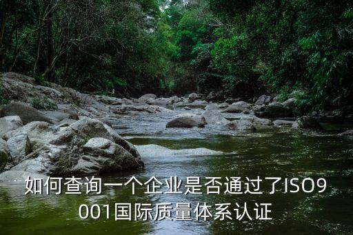 如何查詢一個企業(yè)是否通過了ISO9001國際質量體系認證